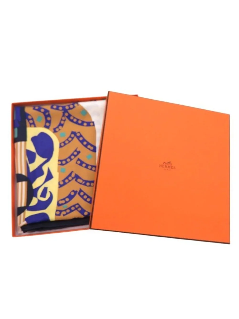 Hermes Carre 90 Silla de Gaucho Saddle Silk White Multicolor Scarf
